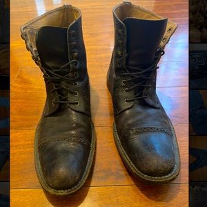 Billy Reid Italian Wingtip Boots, Black, Size 11